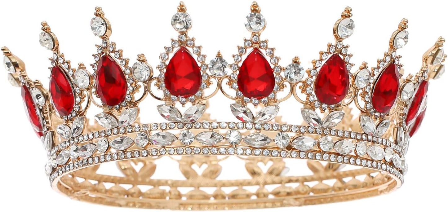 FORSEVEN Queen Crown Rhinestone Wedding Crowns and Tiaras for Women Costume Party Hair Accessories Princess Birthday Crown Crystal Bridal Crown Christmas Decorations Headband