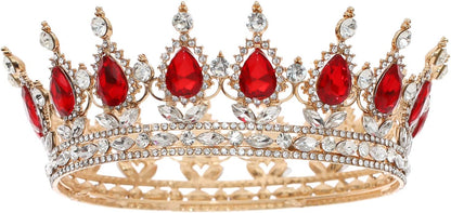 FORSEVEN Queen Crown Rhinestone Wedding Crowns and Tiaras for Women Costume Party Hair Accessories Princess Birthday Crown Crystal Bridal Crown Christmas Decorations Headband