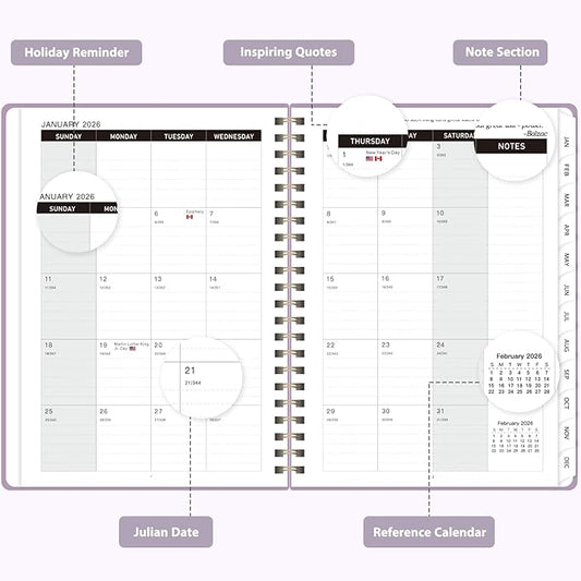 2026 Planner, Weekly and Monthly Calendar Academic Planner, Jan 2026 - Dec 2026, 8.5‘’ x 11'', Planning Agenda Book for Desk Accessories and School Supplies - Letter Size