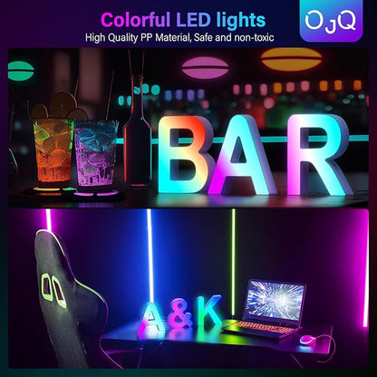OJQ Light Up Letters LED Letter - Marquee Letters Dorm Room Decor Bedroom Wall Decor Room Lights - Christmas Birthday Gifts for Girl - Teen Girls Gifts Party