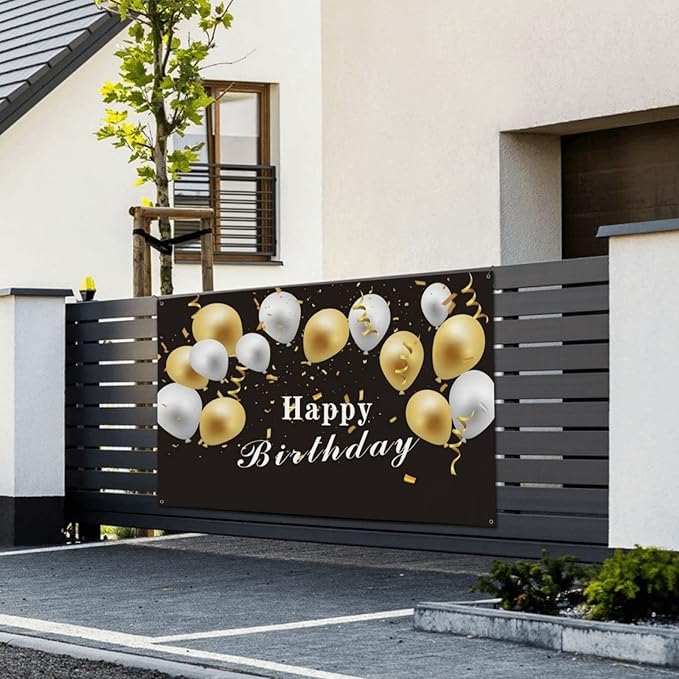 Custom Wall Banner Sign Customize Your Own Banner with Image Logo Text Personalized Background Decorative Backdrop for Birthday Party Business Graduation Wedding Christmas (6' x 4' / 180 cm x 120 cm)