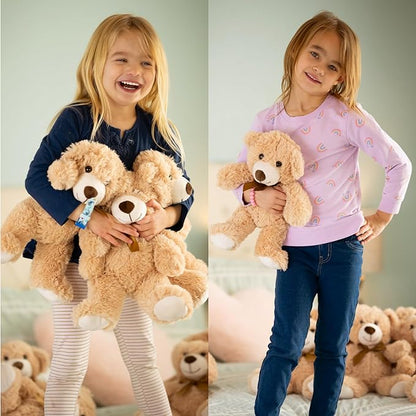 MaoGoLan 12 Pack Teddy Bears in Bulk, 14inch Small Stuffed Animals Teddy Bears for Baby Shower Wholesale Plushies for Themed Birthday Wedding Party Favors - 3 Colors