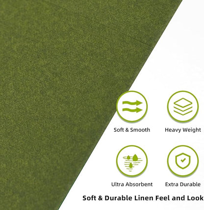 KAMMAK Matcha Green Napkins Disposable with Pocket Cloth Like Dinner Paper Napkins 100 Pack Folded Wedding Reception Napkin Bathroom Guest Hand Towels for Party Decoration (16.5 x 16.5 inch)