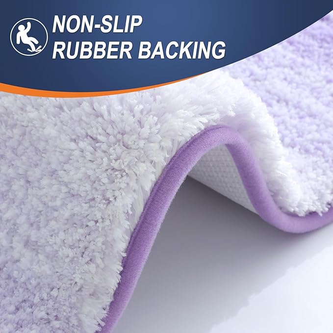 OLANLY Bathroom Rugs Mat 34x21, Extra Soft Absorbent Microfiber Bath Rug, Rubber Backing, Quick Dry, Machine Washable Bath Mats for Bathroom Floor, Tub and Shower, Home Decor Accessories, Light Purple