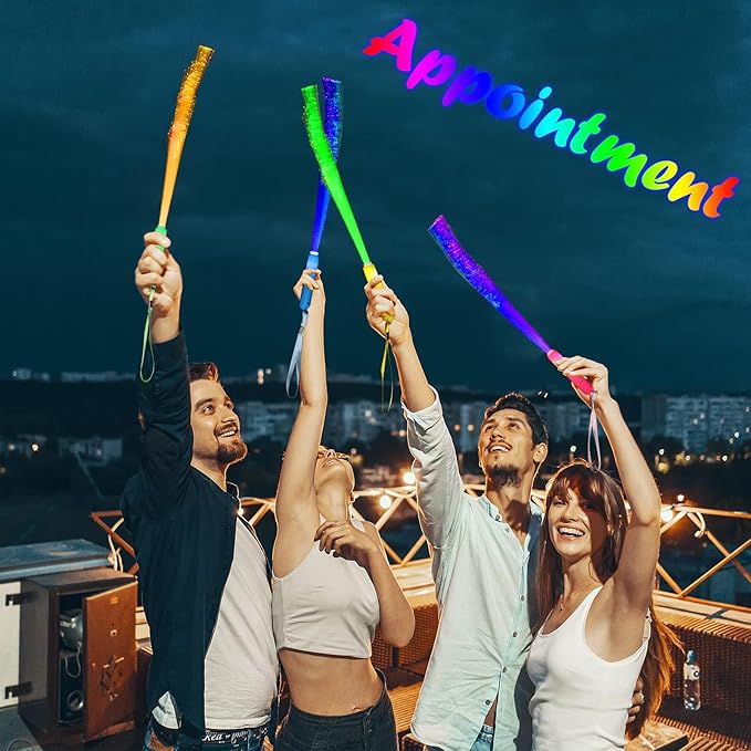 25 Pcs Glow Fiber Wand Sticks, Glow Sticks,Glow in the Dark Party Supplies,3 Models Flashing Sticks, Fiber Optic Wands Fit Christmas New Years Eve Wedding Birthday Easter valentine's day
