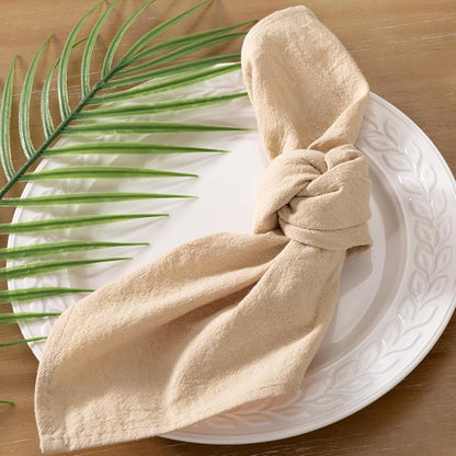 Socomi Cloth Napkins Champagne Fall Thanksgiving Washable Reusable Bulk Linen Cotton Napkins Set of 10 17"x17" for Wedding Party Bridal Baby Shower Birthday Dining Table Decorations