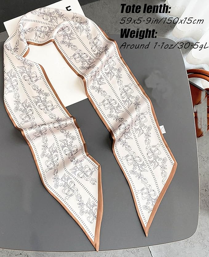 Head Scarf Hair Neck Scarves For Women Purse Bag Scarfs For Handbags Silky Long Thin Satin Headscarf Fashion