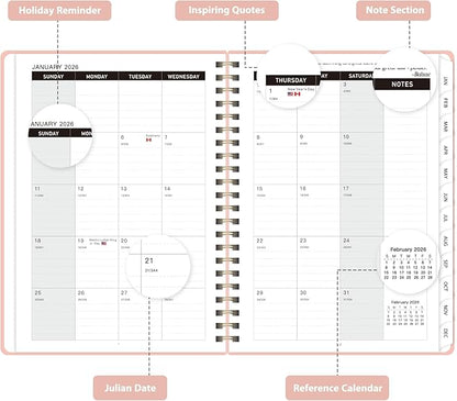 2026 Planner, Weekly and Monthly Calendar Academic Planner, Jan 2026 - Dec 2026, Planning Agenda Book for Desk Accessories and School Supplies - A5 (6.3'' x 8.5'')