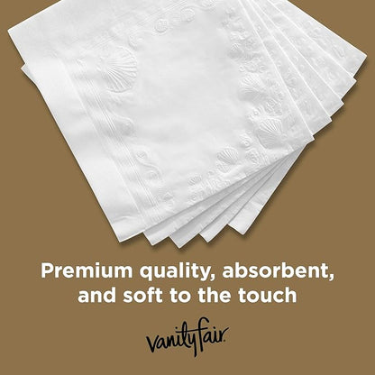 Vanity Fair Entertain Paper Napkins, 40 Count, Disposable Napkins Made For Entertaining And Events