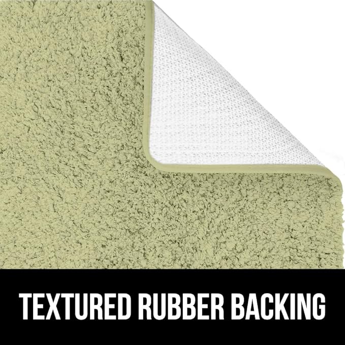 GORILLA GRIP Bathroom Rugs, 42x24, Ultra Soft Absorbent Mat, Thick Plush Bath Rug, Machine Washable, Microfiber Quick Dry, Mats for Shower, Bathtub and Floor, Home Decor Accessories, Sage