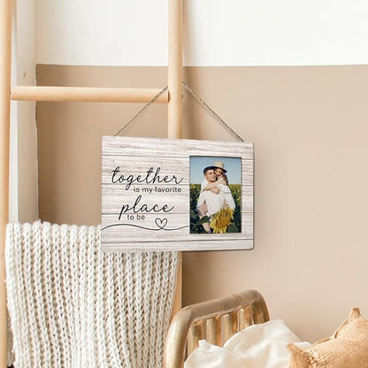 Engagement Picture Frame 8x10, Wedding Picture Frame, Engaged Gifts for Couple, Engagement Gifts for Newly Engaged Couples Him Her, Together is My Favorite Place Photo Frame 5x7