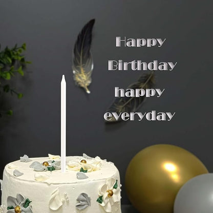 24 pcs Gold Birthday Candles for Cake Decorations,Long Thin Metallic Gold Candles,Celebration for Parties,Decorations from Cake-Unscented (24, White)