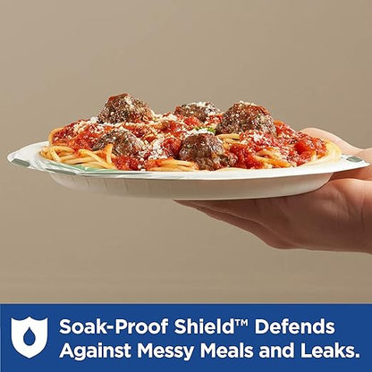 Dixie Ultra 8.5 Inch Heavy-Weight Paper Plates By GP PRO, Pathways Botanical Design, 500 Count (125 Disposable Plates Per Pack, 4 Packs Per Case), SXP9PATH