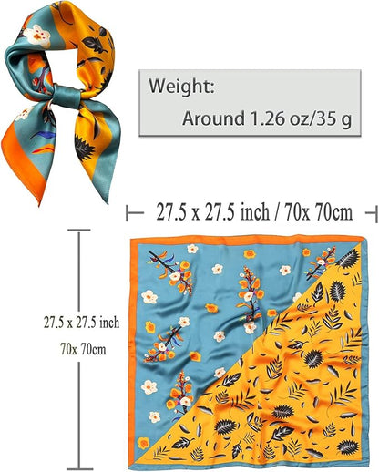 Neck Scarf For Womens Silky Head Scarves Hair Bandanas Square Scarf Fashion Accessories lightweight
