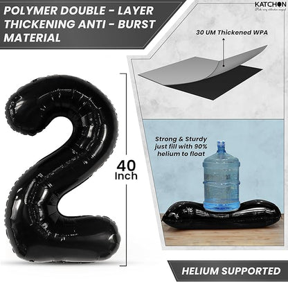 Katchon, Black Giant 2026 Balloons - 42 Inch, Happy New Year Decorations 2026 | New Year 2026 Balloons, 2026 Happy New Year Party Decorations | 2026 Black Balloons