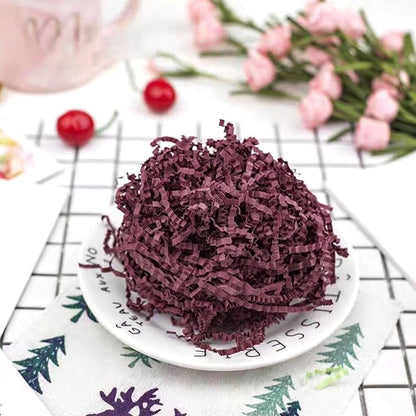 ZEBMOON 1 LB Burgundy Crinkle Cut Paper Shred Filler Great for Gift Wrapping, Basket Filling, Birthday, Wedding, Halloween, Thanksgiving, Christmas Day, New Year Party Decorations Filling Supplies