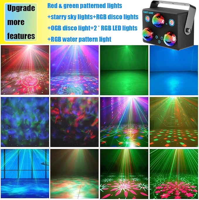 Disco Ball Party Lights,DJ Disco Lights,Sound Activated LED Stage Light Star Ocean Projector with Remote Control for Home Decoration Parties Gift Club Bar Festival Christmas Birthday Wedding