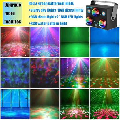 Disco Ball Party Lights,DJ Disco Lights,Sound Activated LED Stage Light Star Ocean Projector with Remote Control for Home Decoration Parties Gift Club Bar Festival Christmas Birthday Wedding