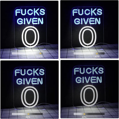JFLLamp Zero Funks Given Neon Signs for Wall Decor Neon Lights for Bedroom Led Signs Suitable for Man Cave Living Room Taverns Bar Unique Gift for Lover, 5V USB Power 10.5 * 12Inch (Blue+White)