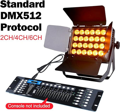 Par Light 300W LED Stage Lights IP65 Waterproof Outdoor RGBWAUV 6in1 Uplights DMX512 Strobe Wash Light Sound Activated for Outdoor Show Christmas Party Wedding