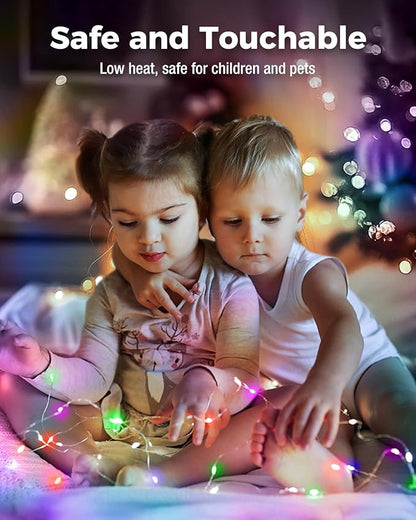 btfarm 6 Pack Fairy Lights Battery Operated, 7FT 20 LED Mini String Lights Waterproof Silver Wire for Mason Jars Centerpiece Table Crafts Bedroom Christmas Decoration, Colourful
