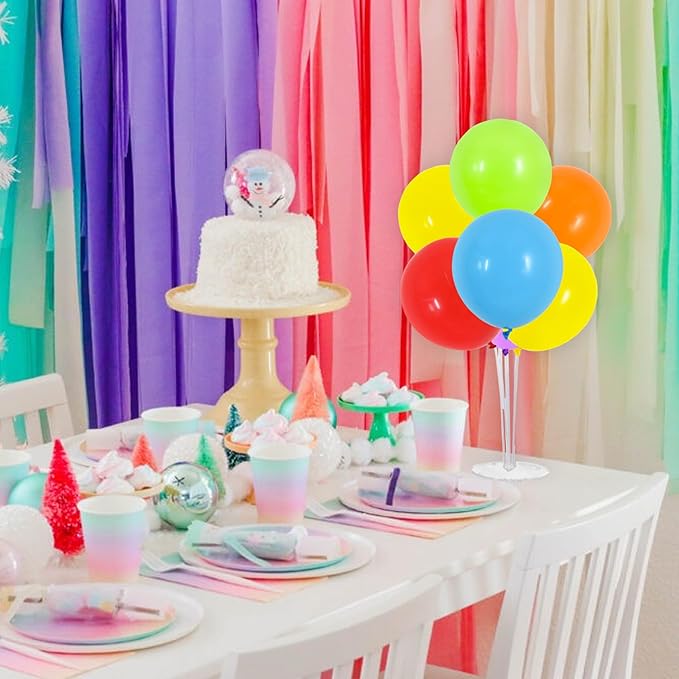 TONIFUL 4 Set Colourful Balloon Centerpieces for Table,Balloons Stand Kit for Rainbow Party Centerpieces Table Decorations,Easter Decoration,Birthday Decorations