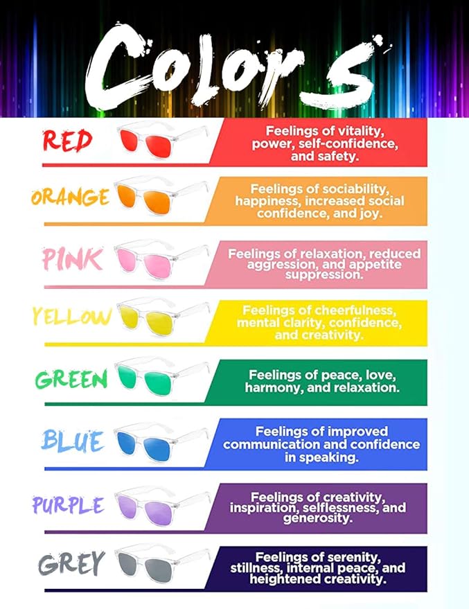 Pibupibu Neon Colors Party Favor Supplies Unisex Sunglasses Pack of 8