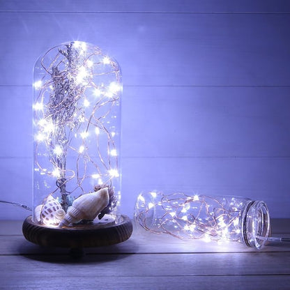 Metaku 2 Pack 33Ft 100 LED Fairy Lights Battery Operated String Lights with Remote Timer, LED Twinkle Lights for Bedroom, Party, Wedding, Tree, Centerpiece, Christmas, White