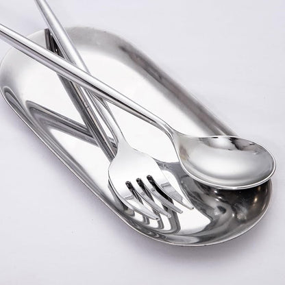 SUT 100Pcs Silver Plastic Silverware - Plastic Spoons and Forks, Disposable Silverware, Plastic Cutlery Set,50 Gold Plastic Forks, 50 Gold Plastic Spoons for Catering, Parties, Dinners, Weddings