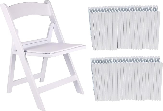 BTEXPERT 50 Pack Resin Folding Chair Vinyl Padded Seat 1000lb Weight Capacity Indoor Outdoor Lightweight Set for Home Event Party Picnic Kitchen Dining Church School Weddings