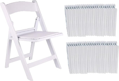 BTEXPERT 50 Pack Resin Folding Chair Vinyl Padded Seat 1000lb Weight Capacity Indoor Outdoor Lightweight Set for Home Event Party Picnic Kitchen Dining Church School Weddings