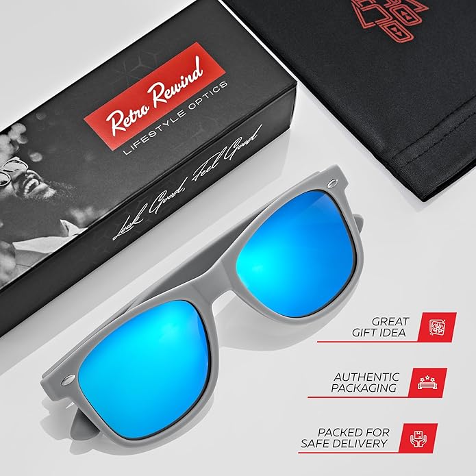 Retro Rewind Polarized Sunglasses for Men and Women - UV Protection Classic Sun Glasses