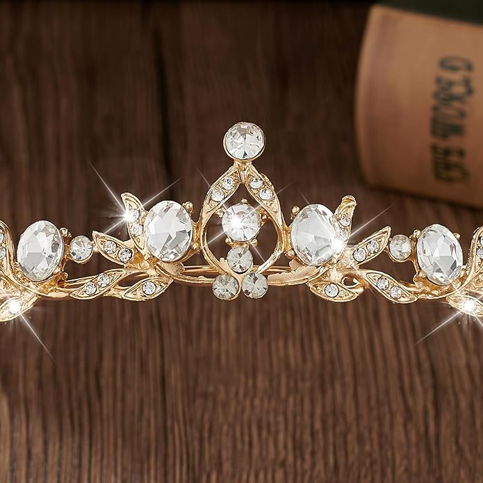 Crystal Tiaras & Crowns for Women, Bride Royal Queen Headband Princess Headpieces for Birthday Cake Crown & Prom Pageant Party