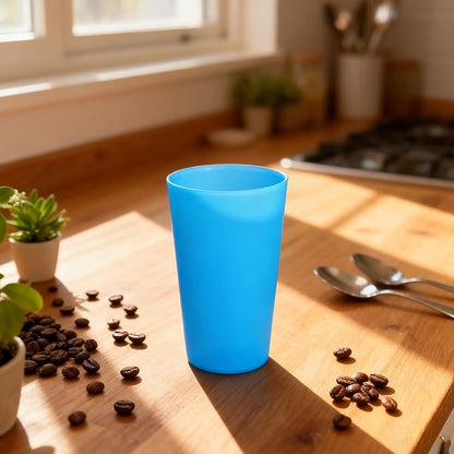 32 oz Large Plastic Cups, Unbreakable Drinking Cups set of 12, BPA Free Dishwasher Safe Big Tumbler sets, Reusable Kids Cup set for Kitchen Outdoor
