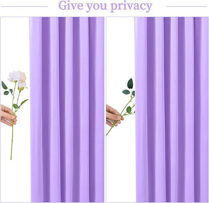 10 Panels Lavender Backdrop Curtain for Parties Wedding Wrinkle Free Light Purple Photo Curtains Backdrop Drapes Fabric Decoration for Baby Shower Photoshoot 50ft(W) x 10ft(H)
