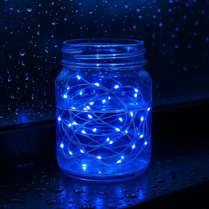 6 Pack Fairy Lights Battery Operated with Timer Silver Wire Mini 13FT 40LED Waterproof Cuttable Twinkle Christmas String Lights for Home Bedroom Wedding DIY Centerpiece Birthday (Blue)