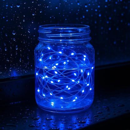 6 Pack Fairy Lights Battery Operated with Timer Silver Wire Mini 13FT 40LED Waterproof Cuttable Twinkle Christmas String Lights for Home Bedroom Wedding DIY Centerpiece Birthday (Blue)