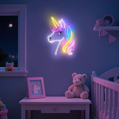 Unicorn Neon Sign, Unicorn Lamp Wall Decor, Dimmable Birthday Party Decorations for Home, Patio, Garden, Restaurants, Hotels, Stores, Clubs, Gift for Friends, Family and Kids