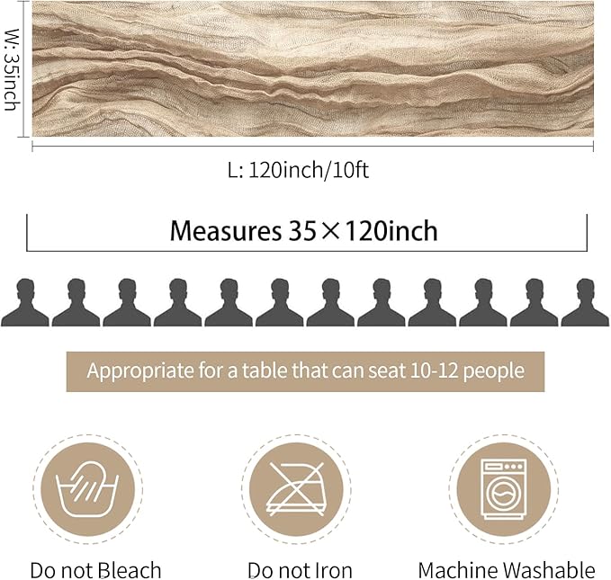 10 Packs Nude Cheesecloth Table Runner 35x120 inch, Boho 10ft Cheese Cloth Table Runner Gauze Rustic Table Cloth for Bridal Shower Wedding Birthday Party Christmas Decor