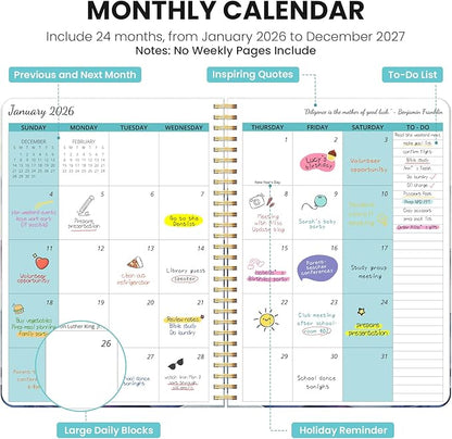 Monthly Planner 2026-2027, 2 Year Months Calendar Planner 2026-2027, Runs from January 2026 - Decembe 2027, 7" x 10", 24 Months, Perfect for School Office Home Planning - Distant Peaks