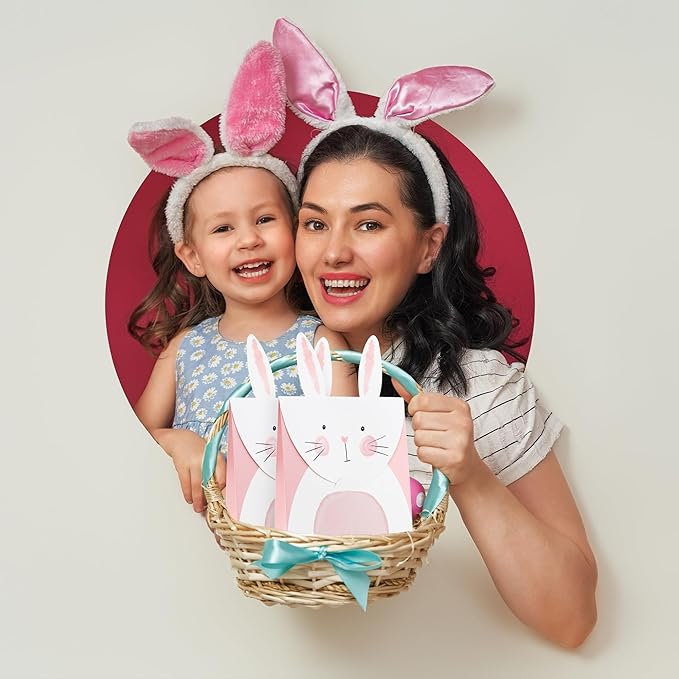 Cheerland Bunny Gift Bags Easter Bag Bunny Birthday Becorations Rabbit Goodie bag Some Bunny is One Party Decoration Easter Treat Party Favors Bags Decor Tea Party Supplies
