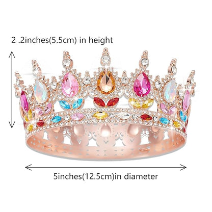 Queen Crown Rhinestone Wedding Crowns and Tiaras for Women Costume Party Hair Accessories Princess Birthday Crown Crystal Bridal Crowns