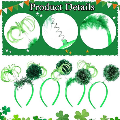 Censen 16 Pcs Pom Pom Headband Party Headbands Tinsel Wrapped Ponytail Head Bopper Costume Headwear Team Spirit Accessories
