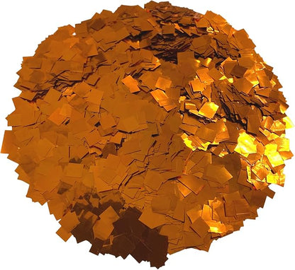 Ultimate Confetti, Fluttering Orange Mylar Shiny Foil Metallic Confetti Squares - Lightweight and Slow-Falling Party Confetti for Cannon and Launcher Use - Best for Celebrations - 1 lb, 16 oz