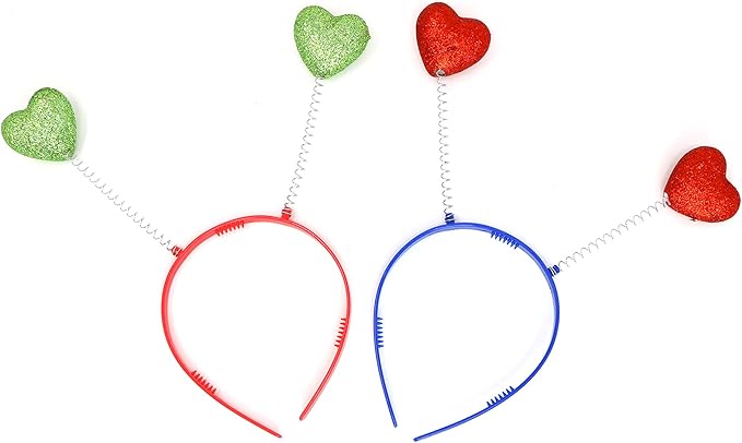 Skeleteen Glitter Antenna Head Boppers - Rainbow Shapes Novelty Headbands - 12 Pieces