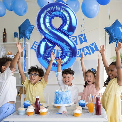 40 Inch Balloon Number 8 Navy Blue, Large Dark Royal Blue Foil Number 8 Balloons Set 0-9 for Men, Self Inflating Digital 8 Helium Balloons for Boys Birthday Anniversary Baby Shower Party Decorations