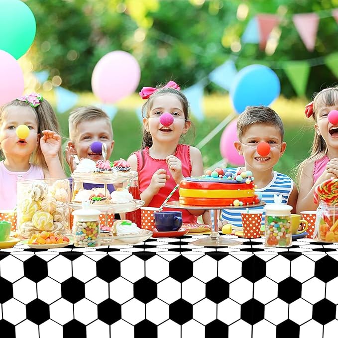 2 Packs Soccer Tablecloth Plastic 54 X 108Inch, Soccer Party Decorations Table Cloth Disposable Rectangle Sports Ball Table Cover for Soccer Birthday Party Supplies (Soccer)