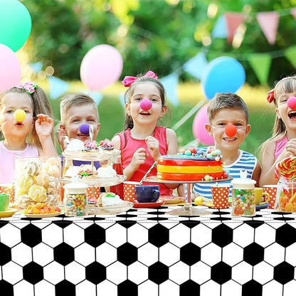 2 Packs Soccer Tablecloth Plastic 54 X 108Inch, Soccer Party Decorations Table Cloth Disposable Rectangle Sports Ball Table Cover for Soccer Birthday Party Supplies (Soccer)