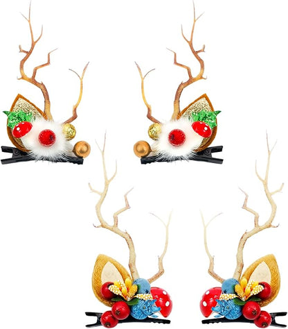 TOECWEGR Christmas Reindeer Antlers Headband Hair Clips Hair Hoop Girl Holiday Beauty Headdress