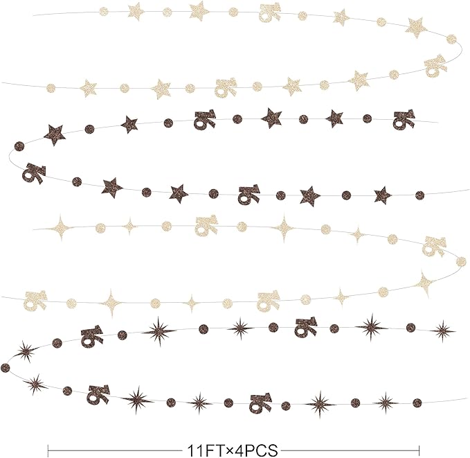 Champagne Gold Brown 16th Birthday Decorations Number 16 Circle Dot Star Garland Streamer Banner Backdrop for Girls Boys Sweet Sixteen Cheers to 16 Years Old Happy 16th Birthday Party Supplies